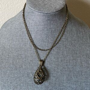 Vintage 90s Long Antique Style Pendant Necklace
